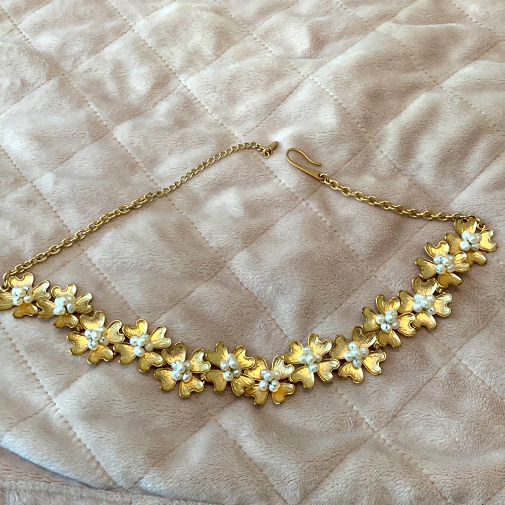 Fornash vintage gold and pearl choker